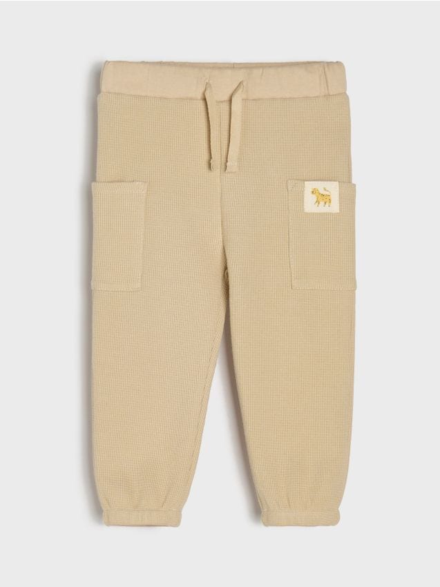 Sinsay - Pantaloni din bumbac jogger - gri-maroniu