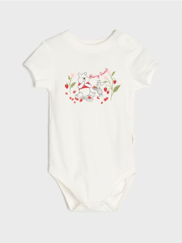 Sinsay - Body din bumbac cu imprimeu Winnie the Pooh - bej