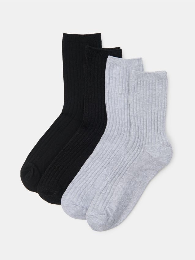 Sinsay - Súprava 4 párov ponožiek - svetlošedá