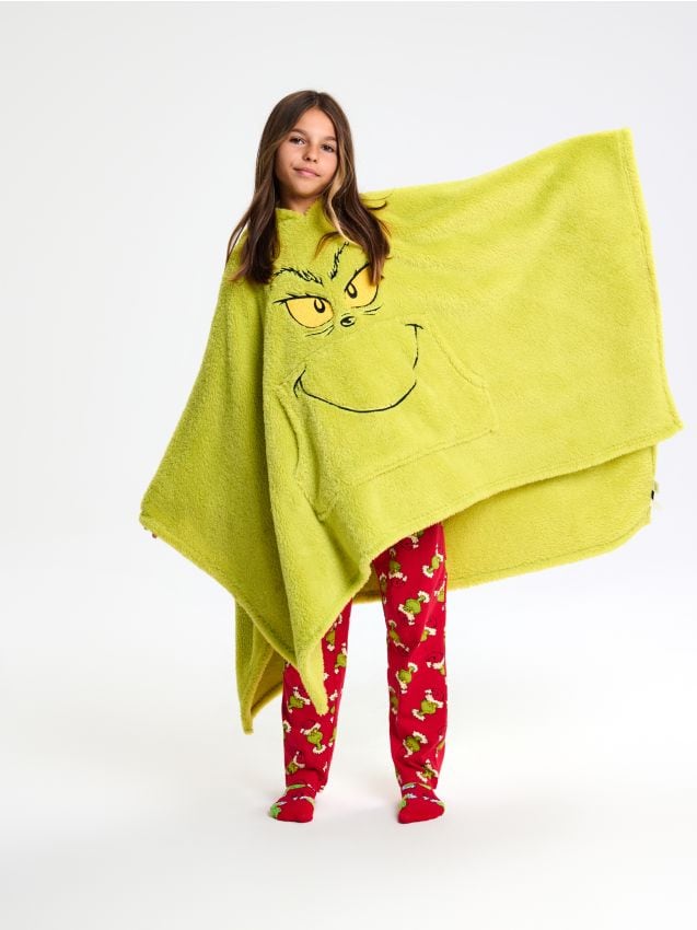 Sinsay - Deka s kapucňou Grinch - zelená