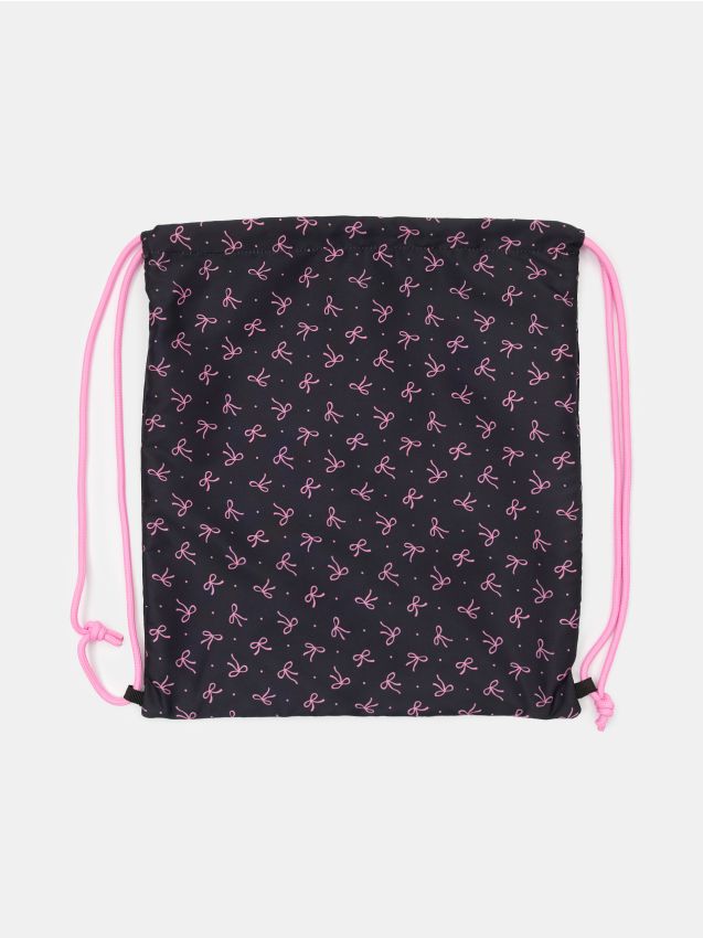 Sinsay - Rucsac tip sac cu motiv fundă - negru