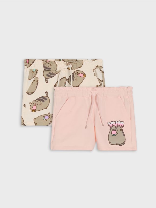 Sinsay - Памучни Къси Панталони С Щампа 2 Pack Pusheen The Cat