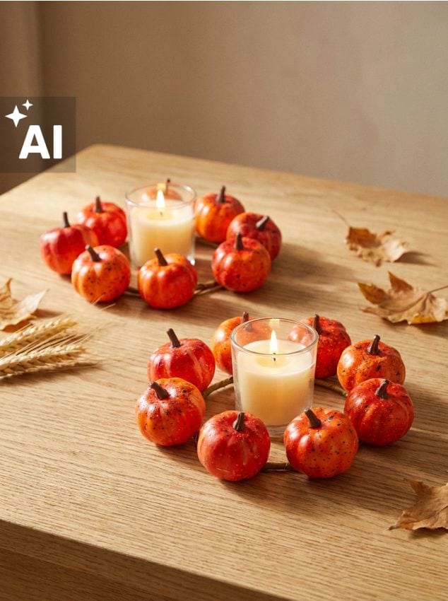 Sinsay - Coroană decorativă de toamnă cu dovleci 2 pack - portocaliu