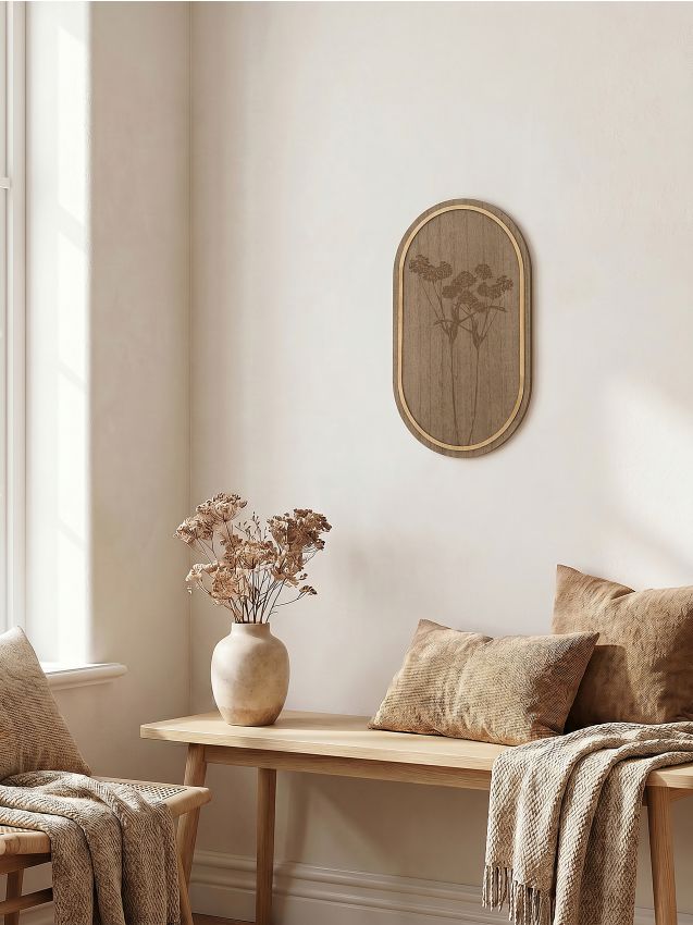 Sinsay - Decorațiune de perete cu motiv vegetal - maro