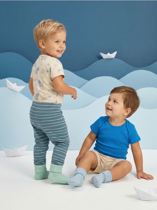 Sinsay - Set 2 body-uri din bumbac - nude