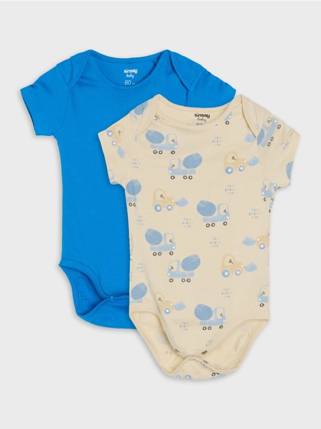 Sinsay - Set 2 body-uri din bumbac - nude