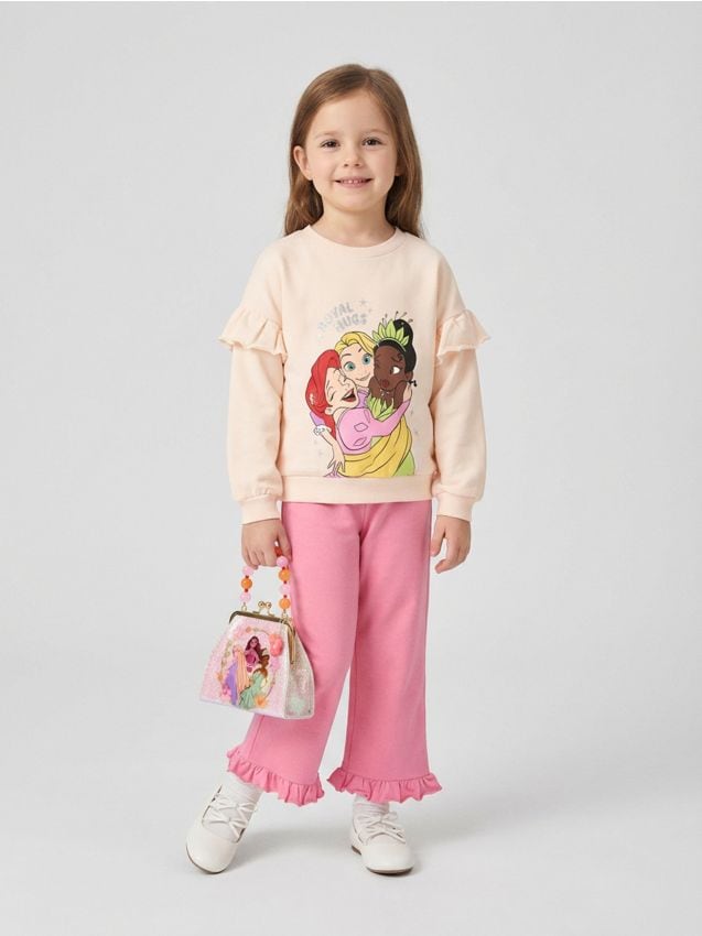 Sinsay - Bluză crewneck cu imprimeu Princess - crem