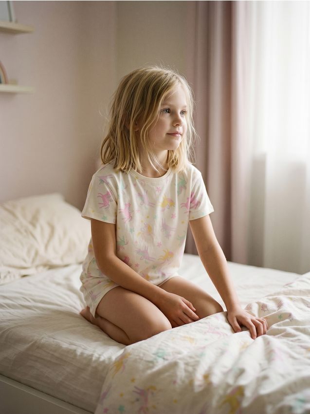 Sinsay - Set de pijama din bumbac cu design cu unicorn - crem