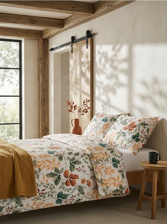 Sinsay - Set de lenjerie de pat cu model vegetal - multicolor