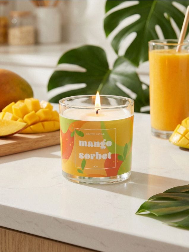 Sinsay - Lumânare parfumată Mango sorbet - oranj-deschis