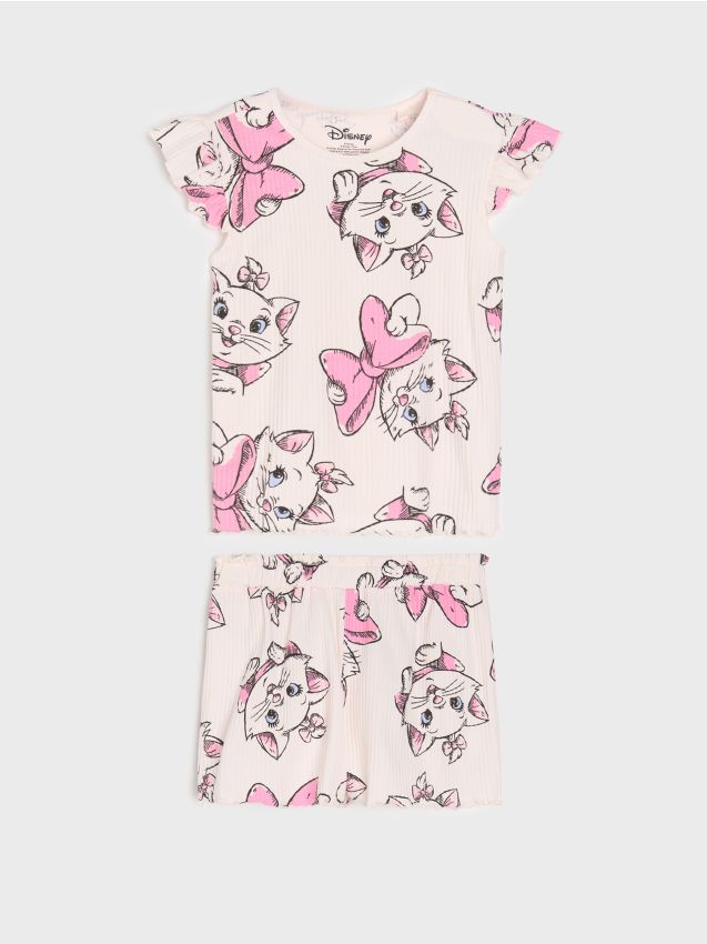 Sinsay - Compleu din jerseu The Aristocats - crem