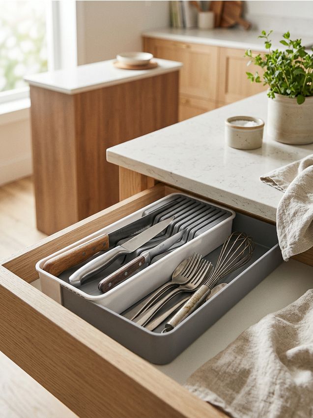 Sinsay - Organizator de bucătărie pentru sertar - gri deschis