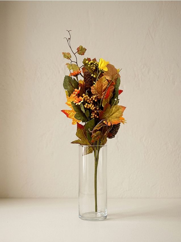 Sinsay - Plantă decorativă cu motiv de frunze și conuri - multicolor