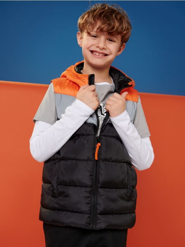 Sinsay - Kamizelka pikowana - pomarańczowy