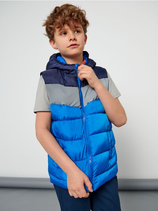 Sinsay - Kamizelka pikowana - niebieski