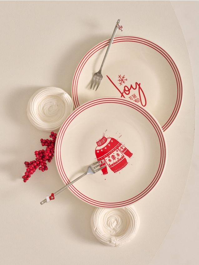 Sinsay - Taniere s vianočným motívom 2 kusy - biela