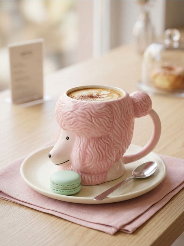 Sinsay - Cană în formă de pudel - roz-pastel