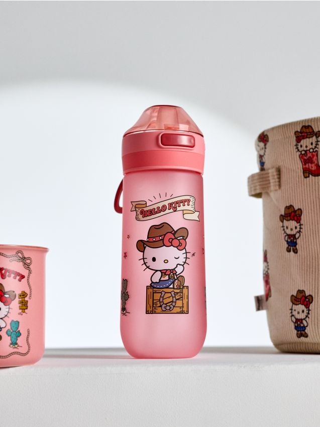Sinsay - Sticlă de apă cu mâner și pai Hello Kitty - multicolor