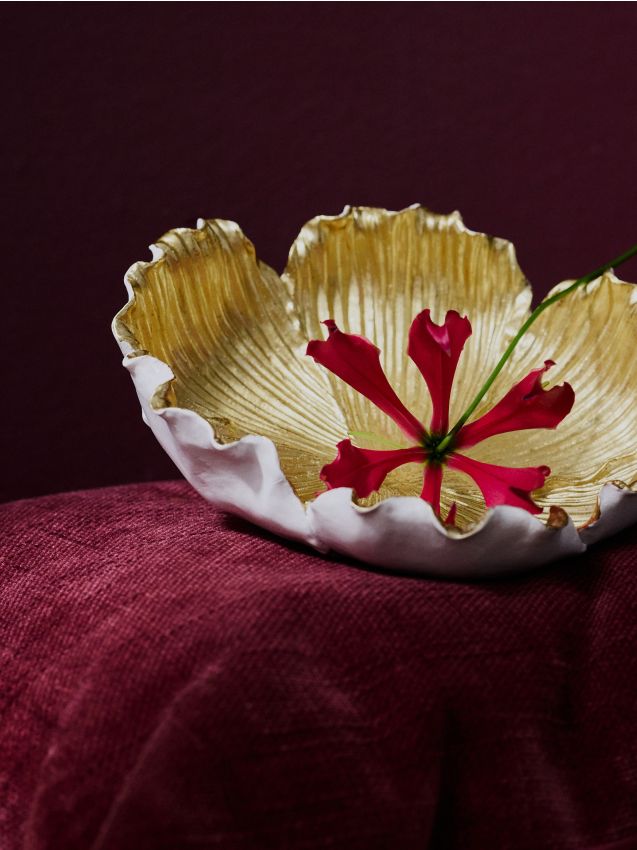 Sinsay - Tavă decorativă în formă de floare - alb