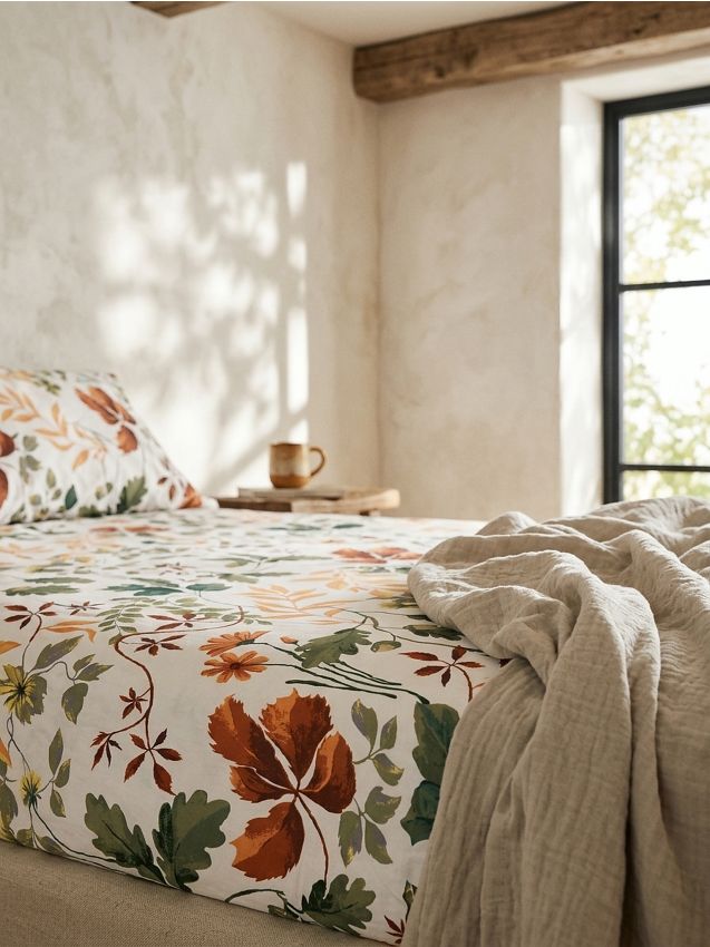 Sinsay - Cearșaf cu elastic cu model vegetal - multicolor