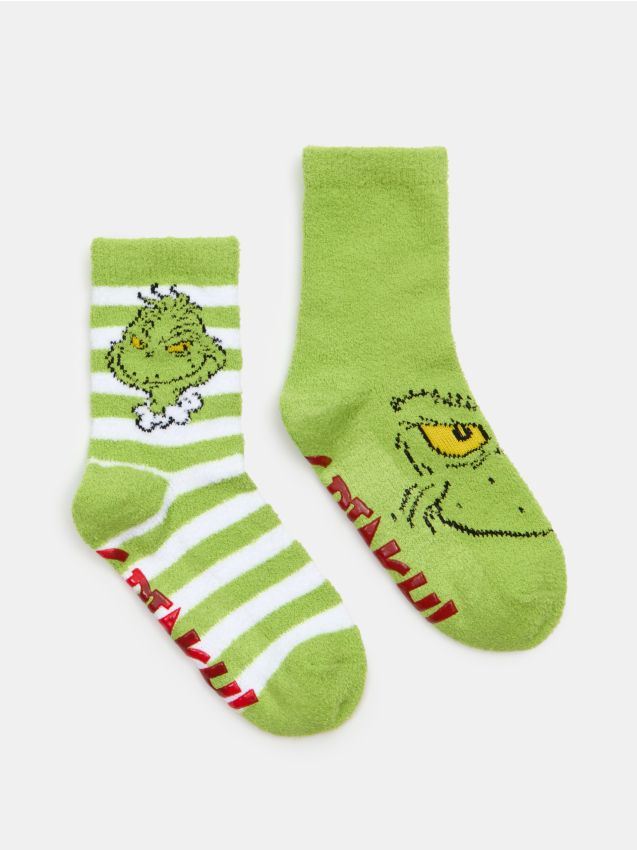 Sinsay - Șosete până la genunchi Grinch 2 pack - multicolor