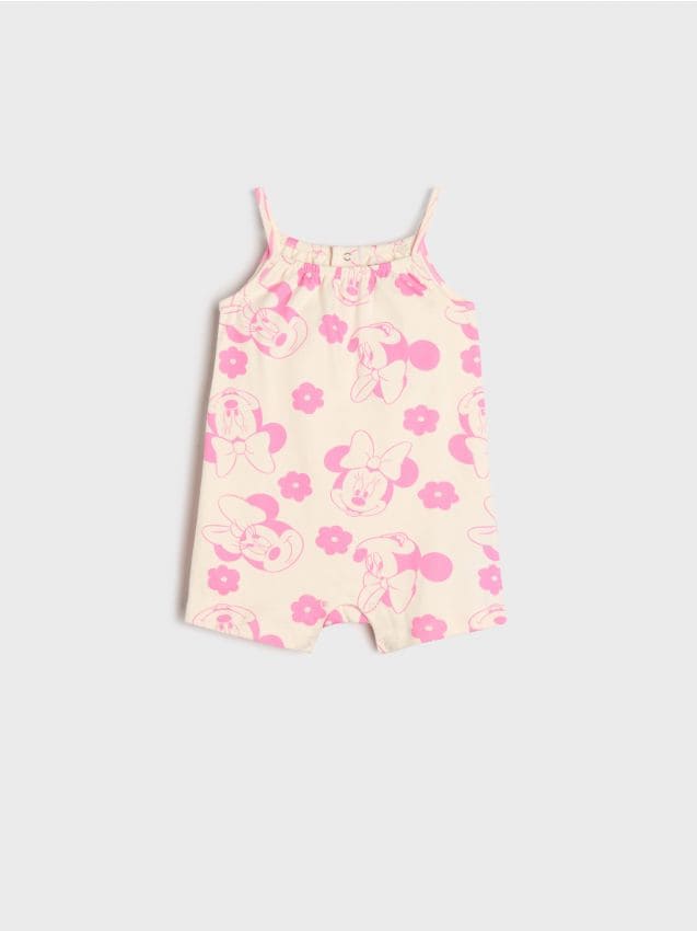 Tutina Con Piedino + Bavaglino Bimba. MINNIE WD101079 Disney Baby Cotone Jersey