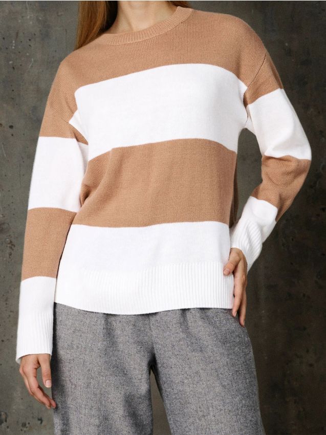 Sinsay - Pulover în dungi - brun-auriu