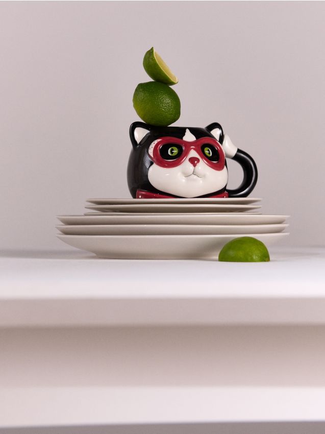 Sinsay - Cană în formă de pisică - alb