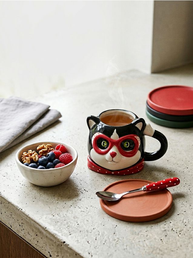 Sinsay - Cană în formă de pisică - alb