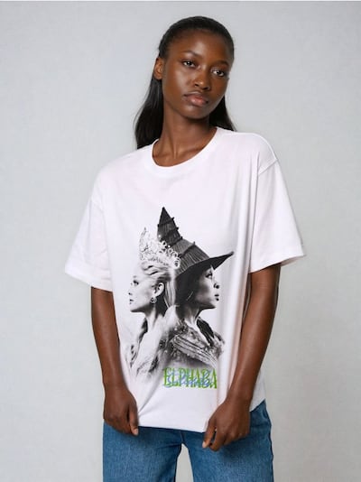 T-shirt in cotone con stampa Wicked