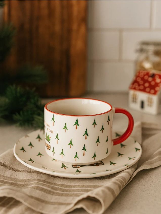 Sinsay - Hrnček a tanierik s vianočným motívom - viacfarebná