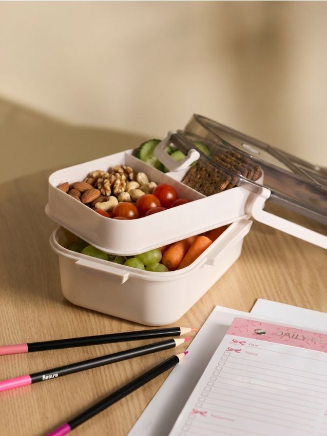 Lunch box con scomparti - panna