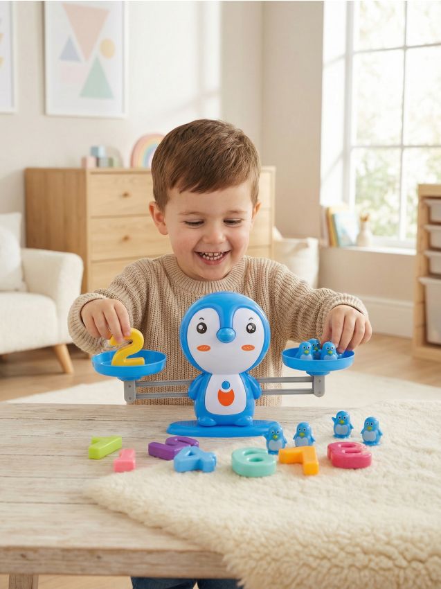 Sinsay - Jucărie pentru exersarea echilibrului - Balanță matematică pinguin - multicolor
