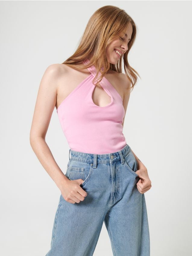 Top in cotone - rosa pastello