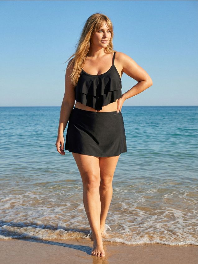 Sinsay - Fustă de plajă cu tiv invizibil - negru