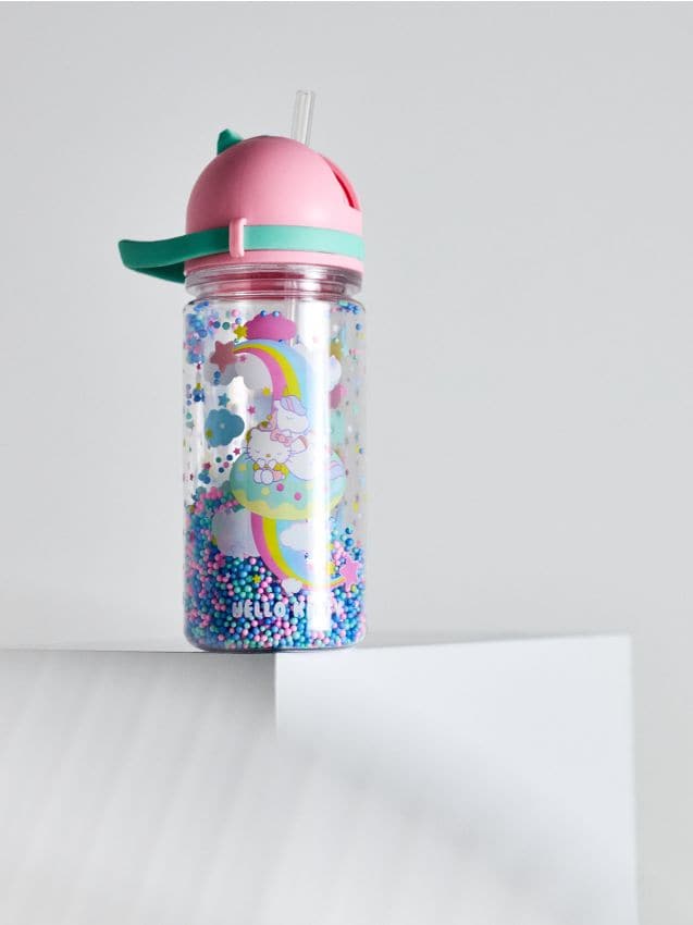 Sinsay - Bidon cu bile și pai Hello Kitty - multicolor