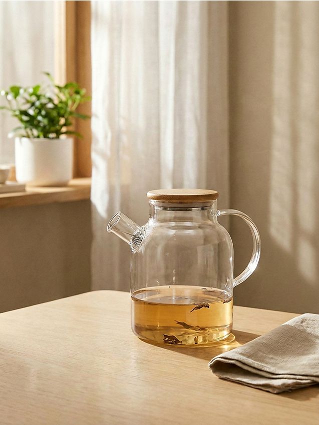 Sinsay - Ceainic cu capac din bambus - clear