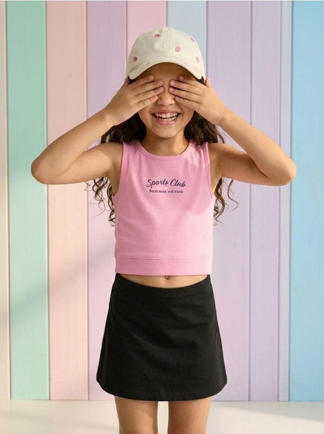 Sinsay - Fustă-pantalon din bumbac - negru