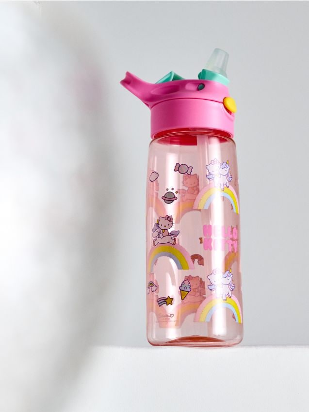 Sinsay - Sticlă de apă cu mâner și pai Hello Kitty - multicolor