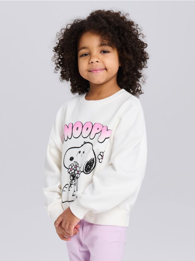 Sinsay - Bluză crewneck cu imprimeu Peaunts - crem