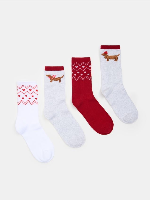 Sinsay - Súprava 4 párov ponožiek - viacfarebná