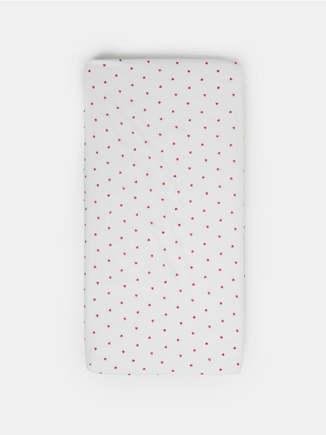 Sinsay - Bavlnená plachta s gumou so srdiečkami - viacfarebná