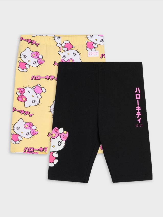Sinsay - Pantaloni scurți tip colant din bumbac cu imprimeu 2 pack Hello Kitty - multicolor