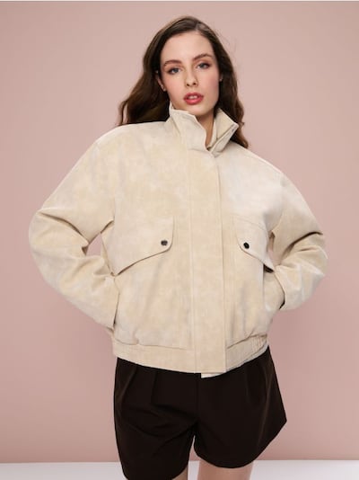 Bomberjacke aus Kunstleder