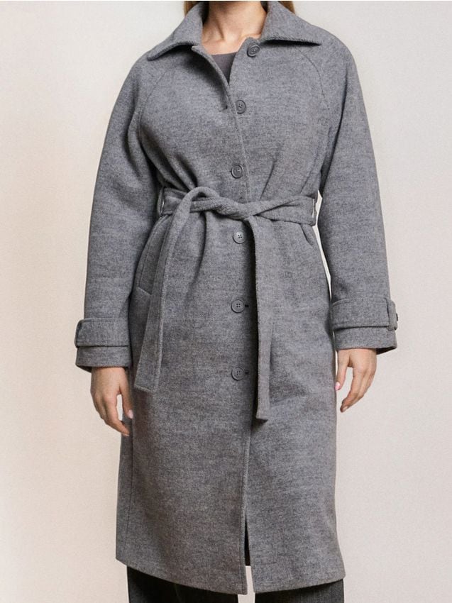 Sinsay - Palton lung - gri-închis