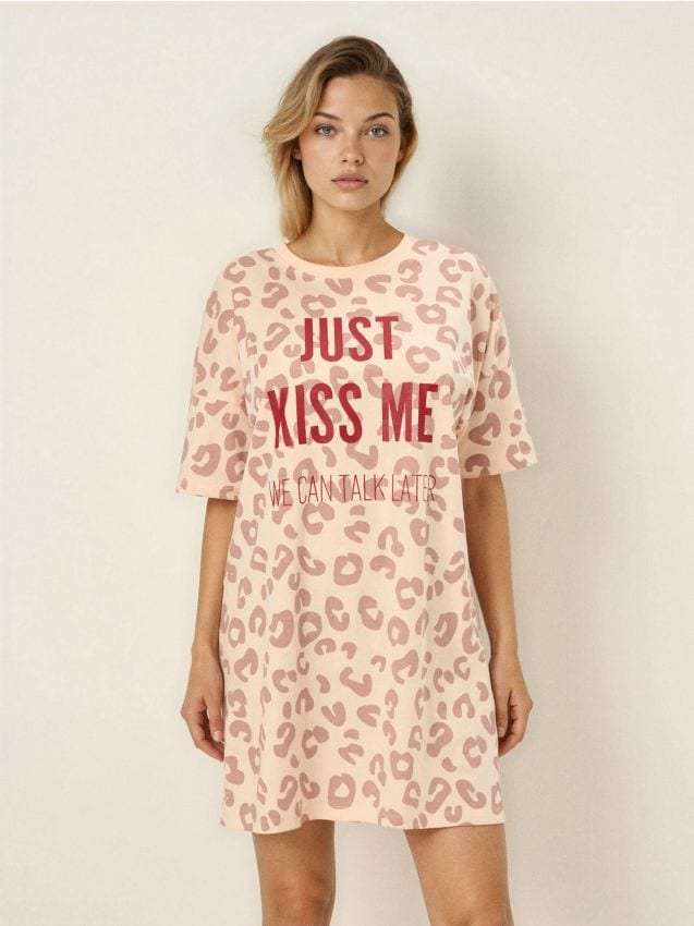 Sinsay - Cămașă de noapte din bumbac - nude