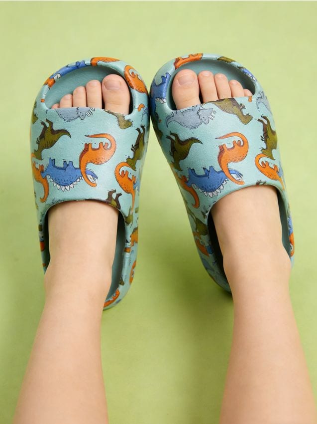 Sinsay - Papuci cu motiv de dinozauri - turcoaz