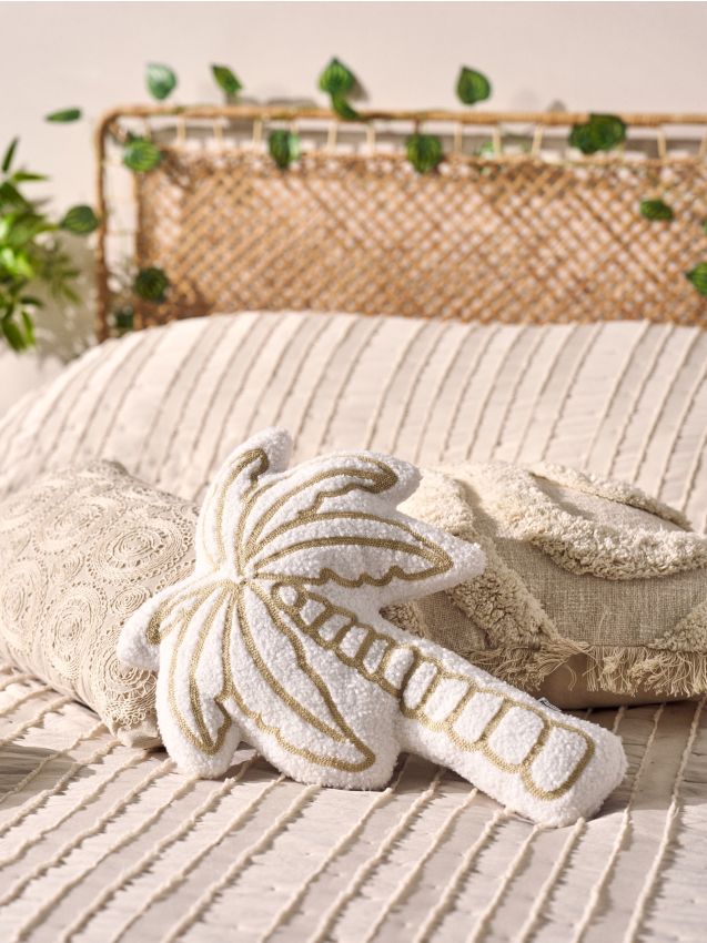 Sinsay - Pernă decorativă cu motiv de palmier - crem