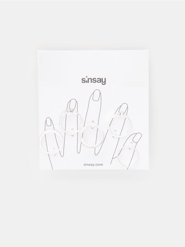 Sinsay - Set de 5 inele - argintiu