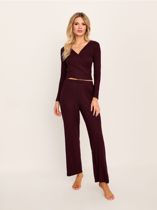 Sinsay - Dvojdielne pyžamo - tmavohnedá